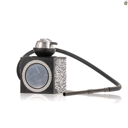 Enigma Acrylic Box Hookah - Black / Silver
