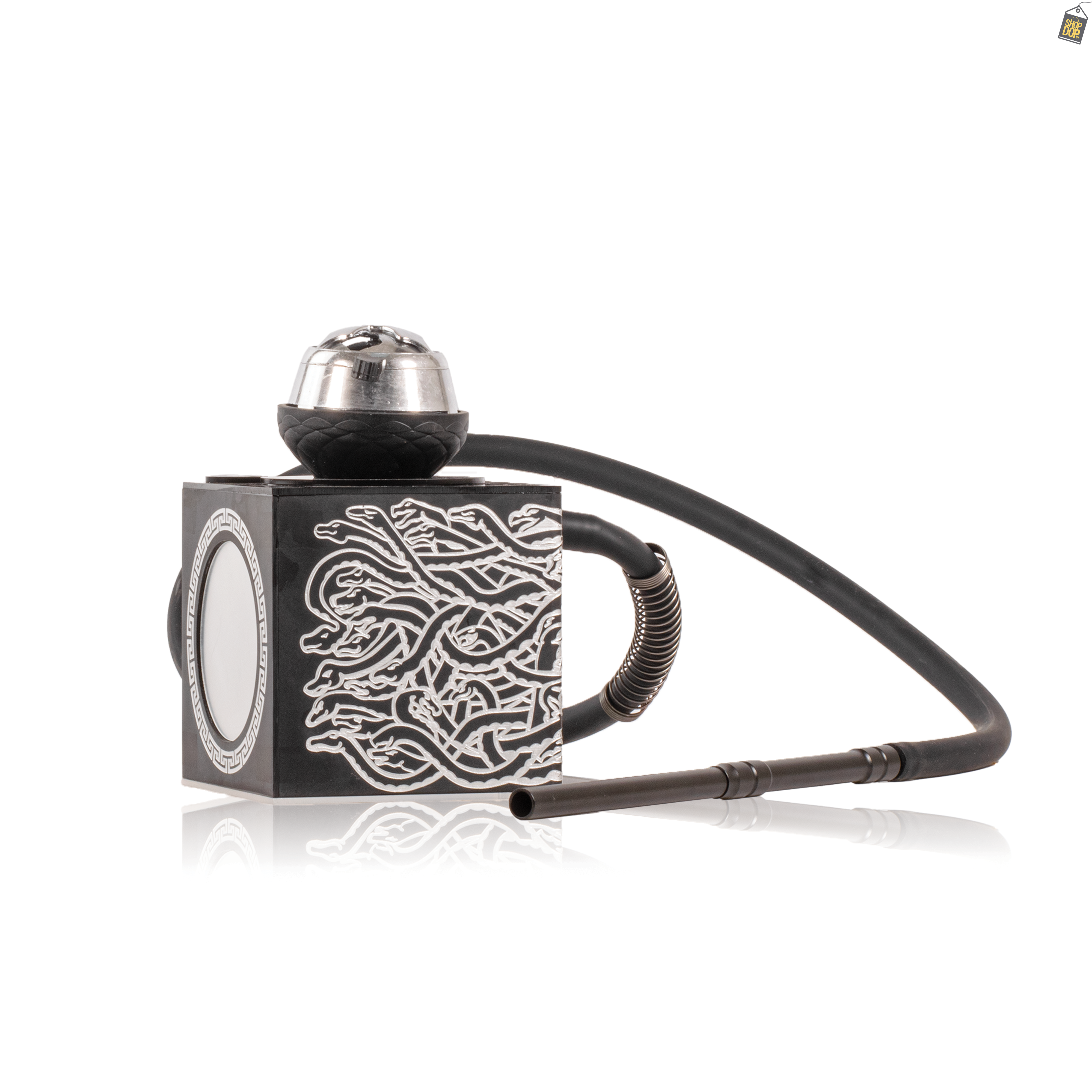 Buy Enigma Acrylic Box Hookah - Black / Silver | Dejavuu Shisha's ...