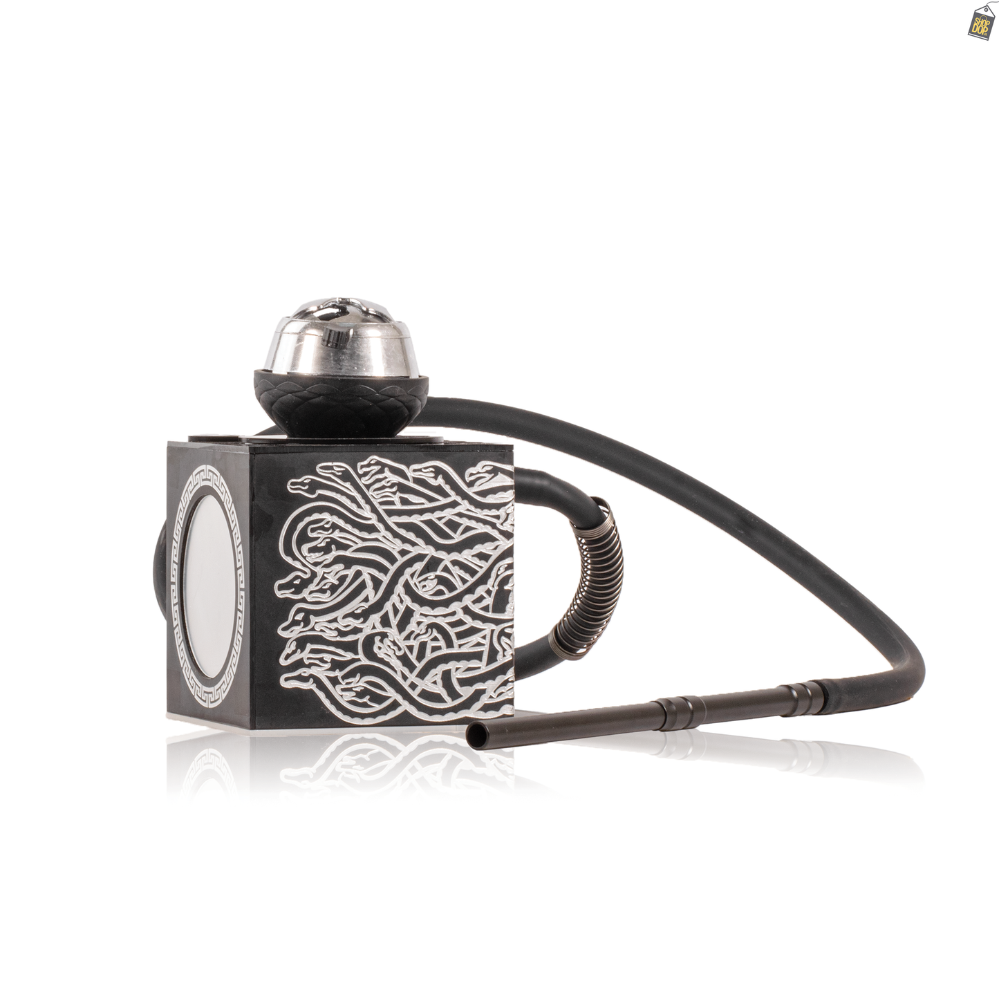 Enigma Acrylic Box Hookah - Black / Silver
