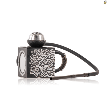 Enigma Acrylic Box Hookah - Black / Silver