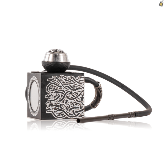 Enigma Acrylic Box Hookah - Black / Silver