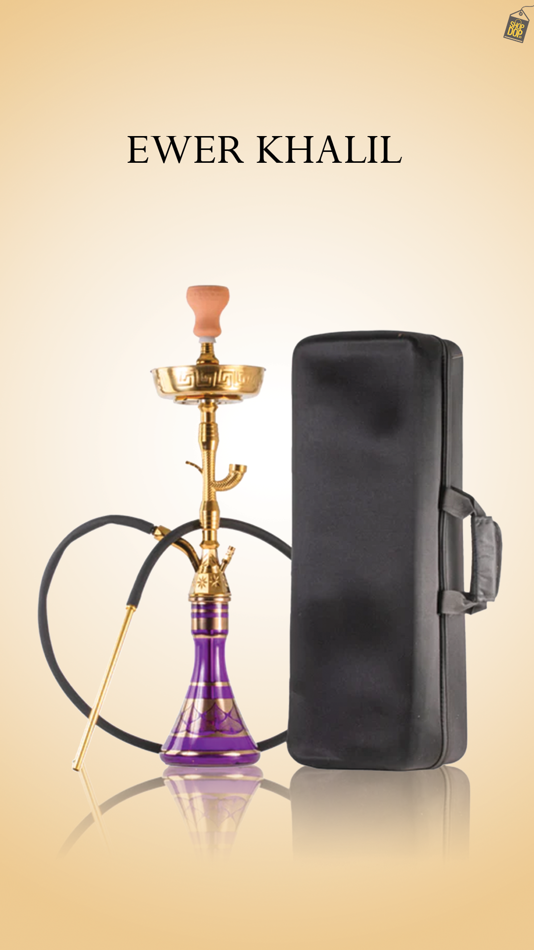 Ewer Khalil Hookah - Gold Stem / Purple Base