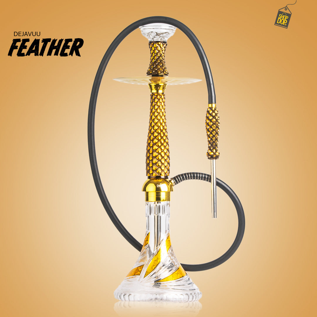 Feather X Hookah - Gold