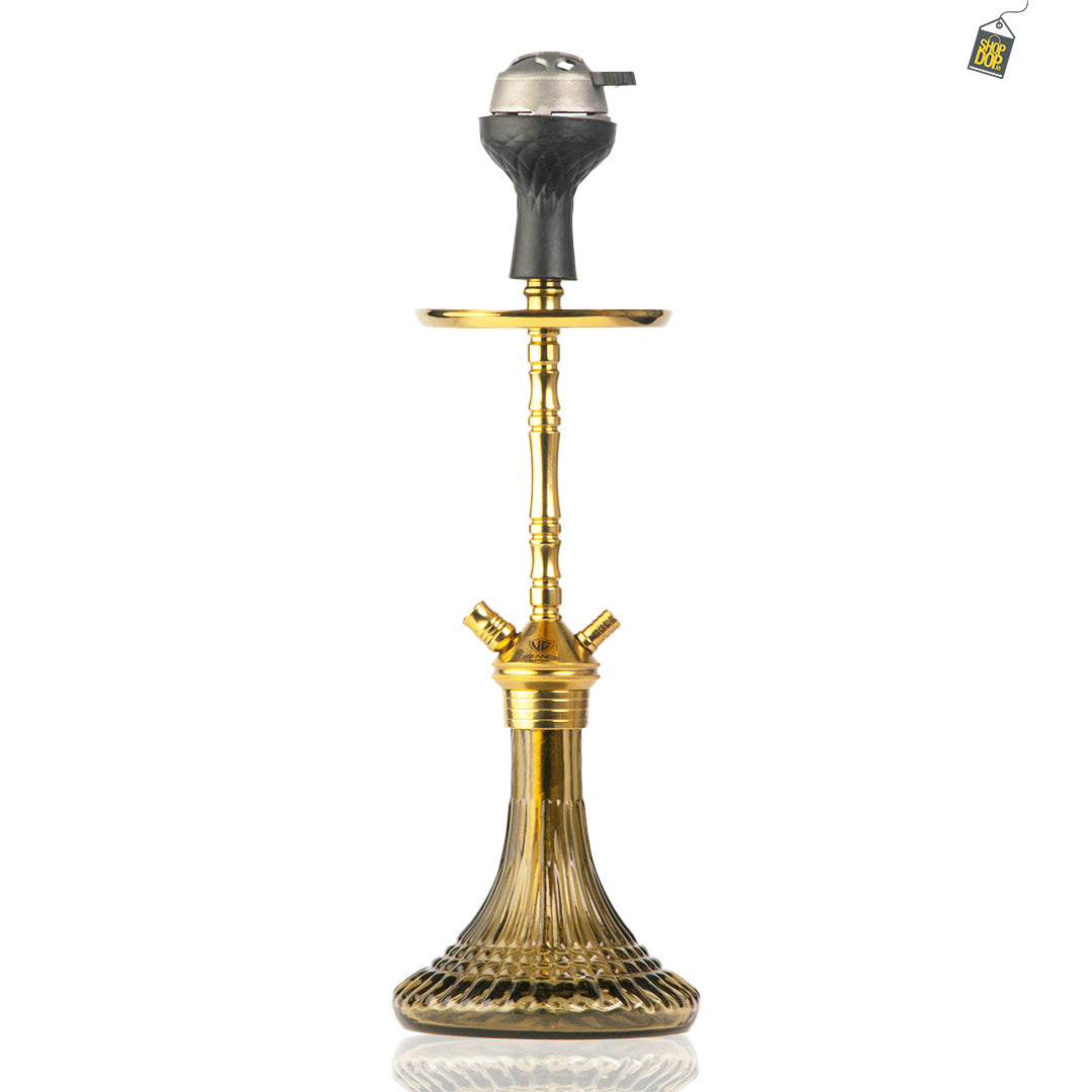 Fighter Hookah L3 - Gold Stem / Grey Line Base