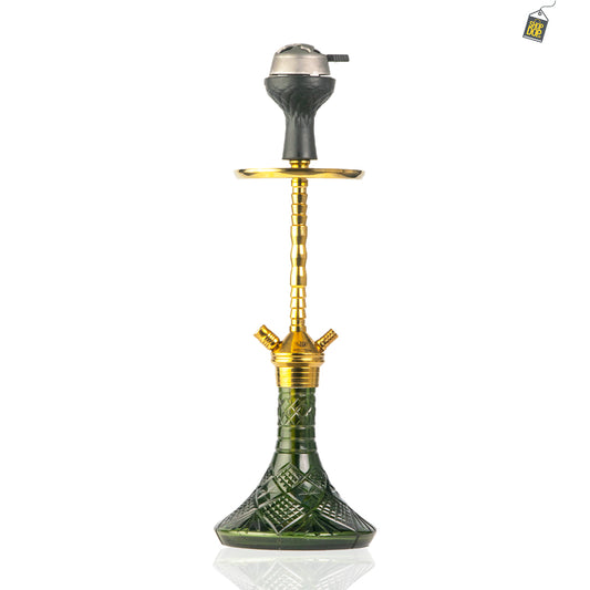 Fighter Ladder Hookah - Gold Stem / Grey Base