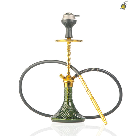 Fighter Ladder Hookah - Gold Stem / Grey Base