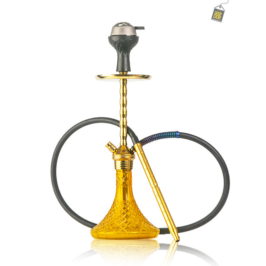 Fighter Ladder 2.0 Hookah - Gold Stem / Amber Base