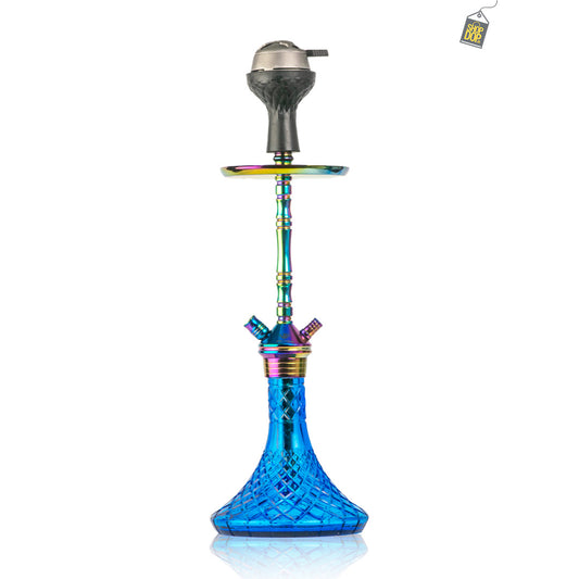 Fighter Hookah L3 - Rainbow Stem / Blue Line Base