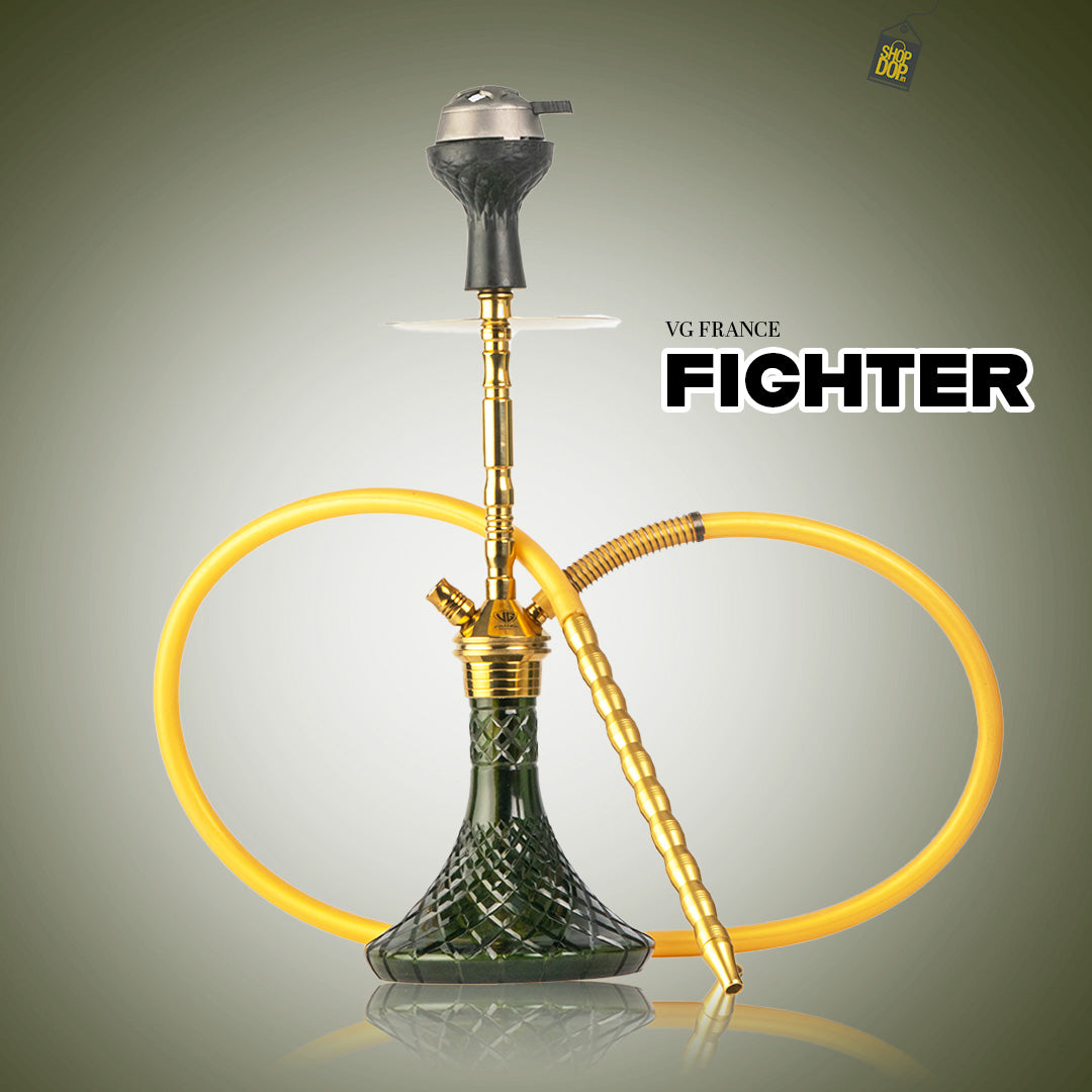 Fighter Hookah R2 - Gold Stem / Black Base