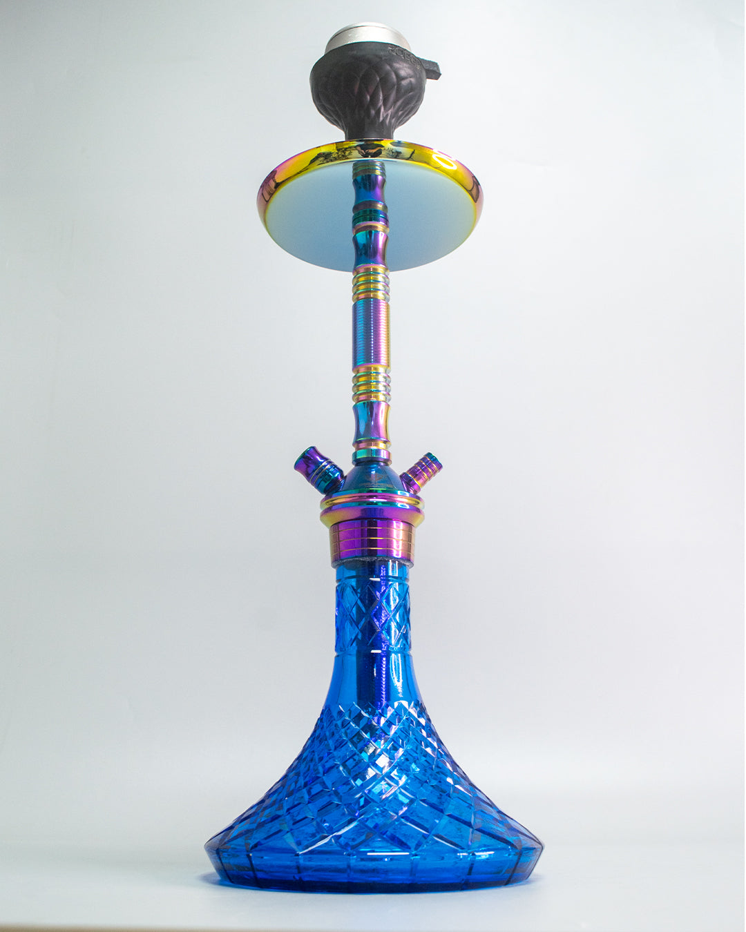 Fighter Hookah - Rainbow Stem / Blue Base