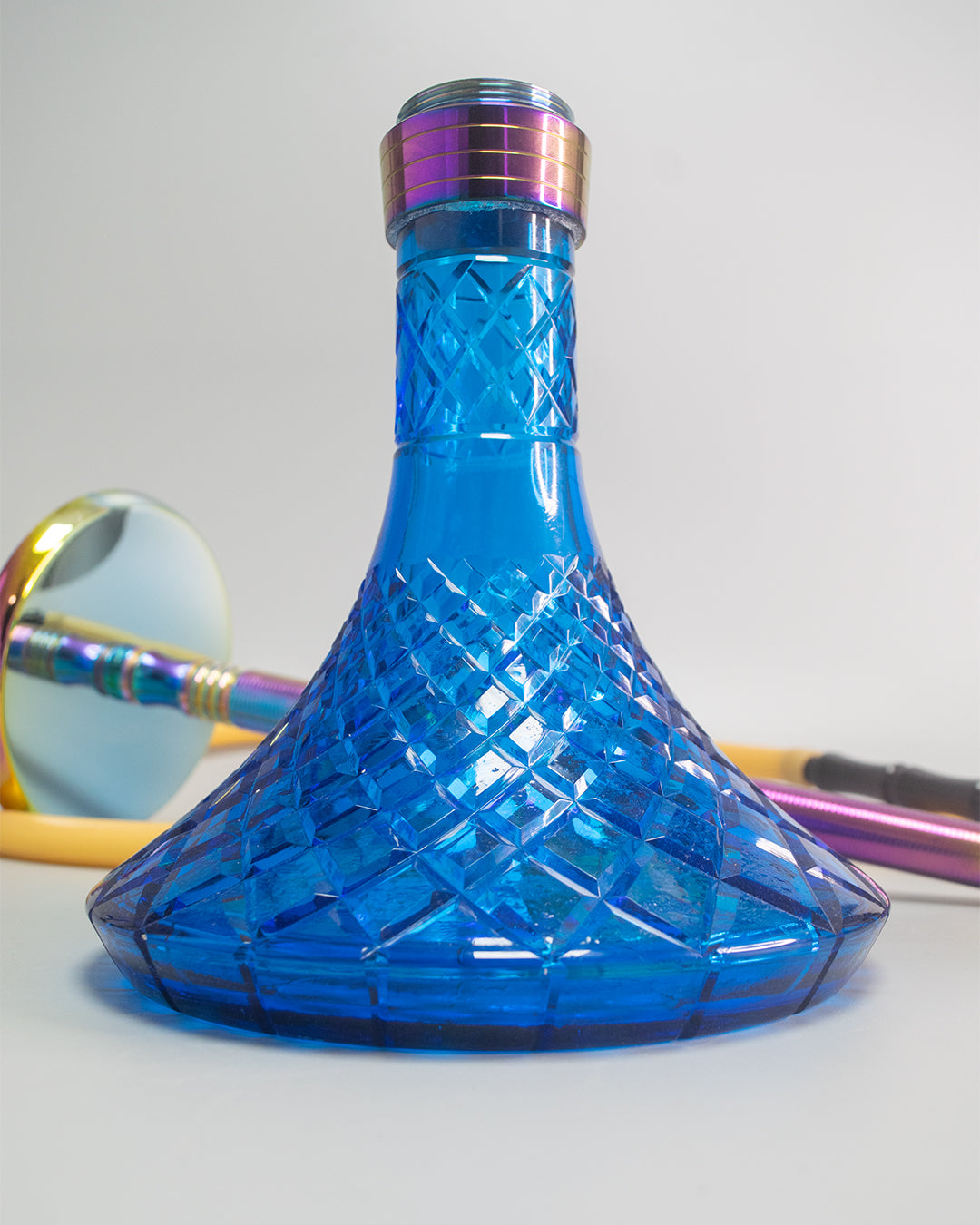 Fighter Hookah - Rainbow Stem / Blue Base