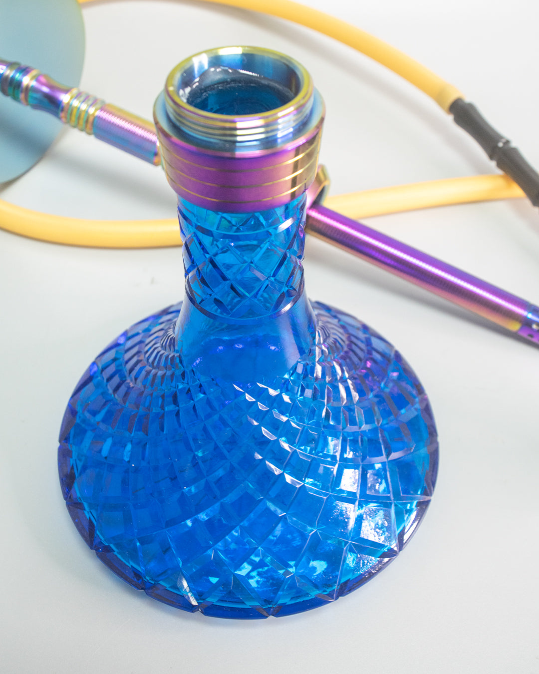 Fighter Hookah - Rainbow Stem / Blue Base