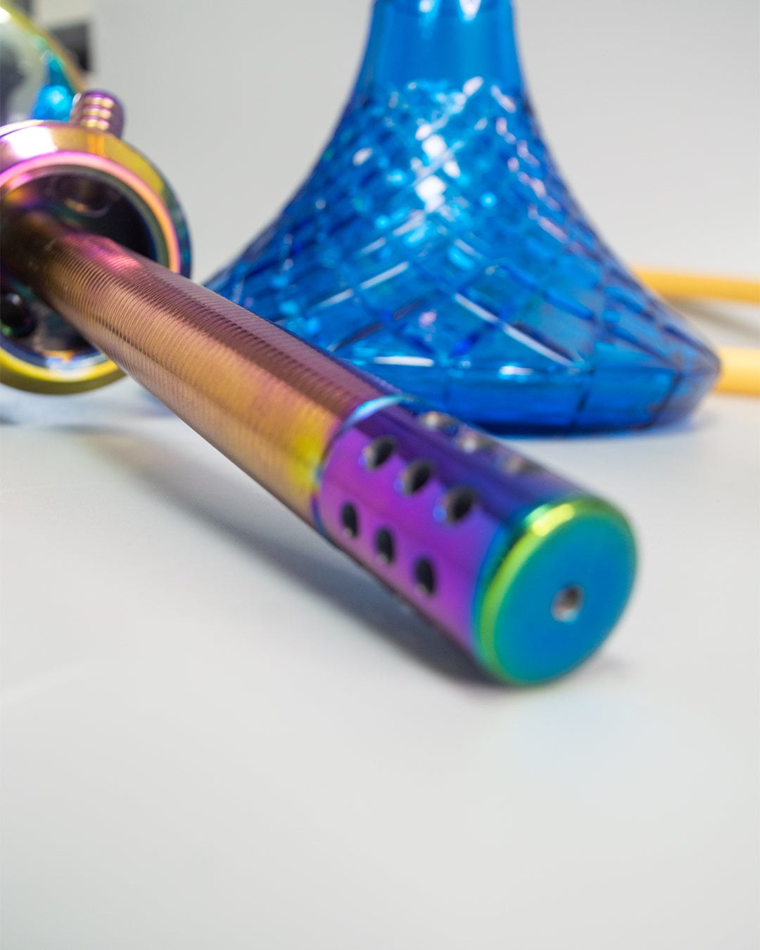 Fighter Hookah - Rainbow Stem / Blue Base