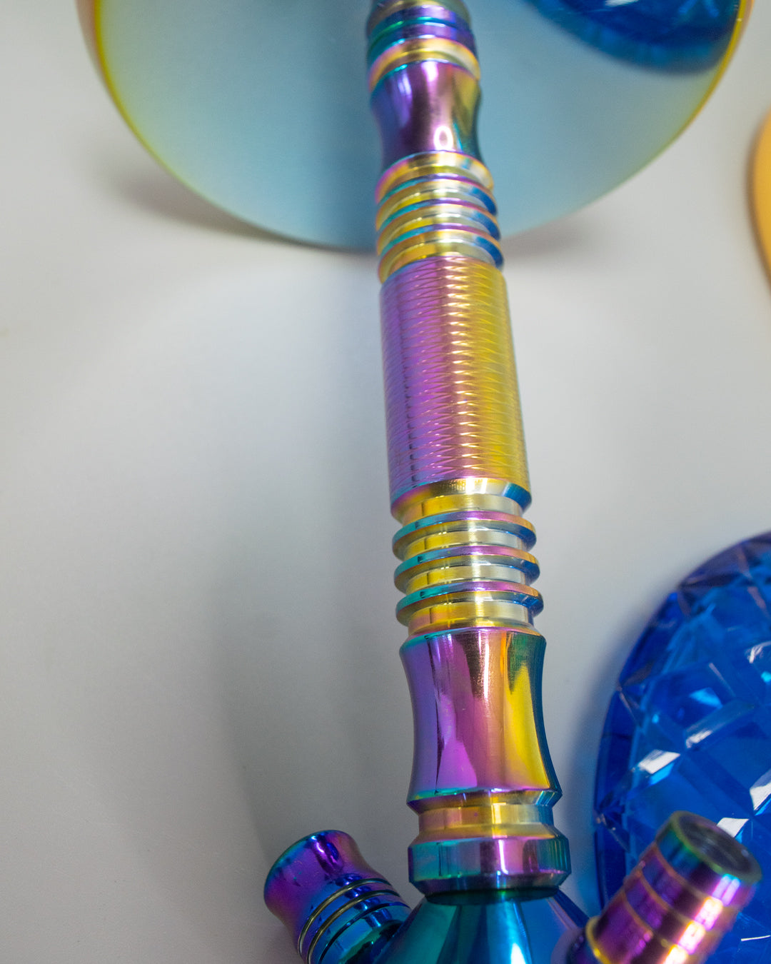 Fighter Hookah - Rainbow Stem / Blue Base