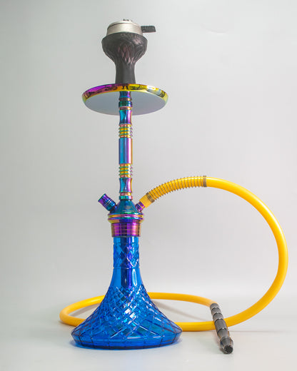 Fighter Hookah - Rainbow Stem / Blue Base