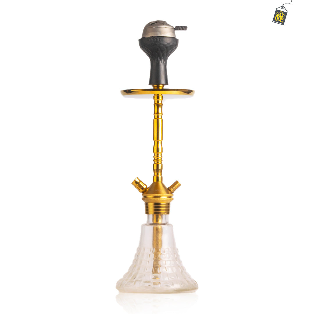 Fighter Hookah R2 - Gold Stem / Transparent Base