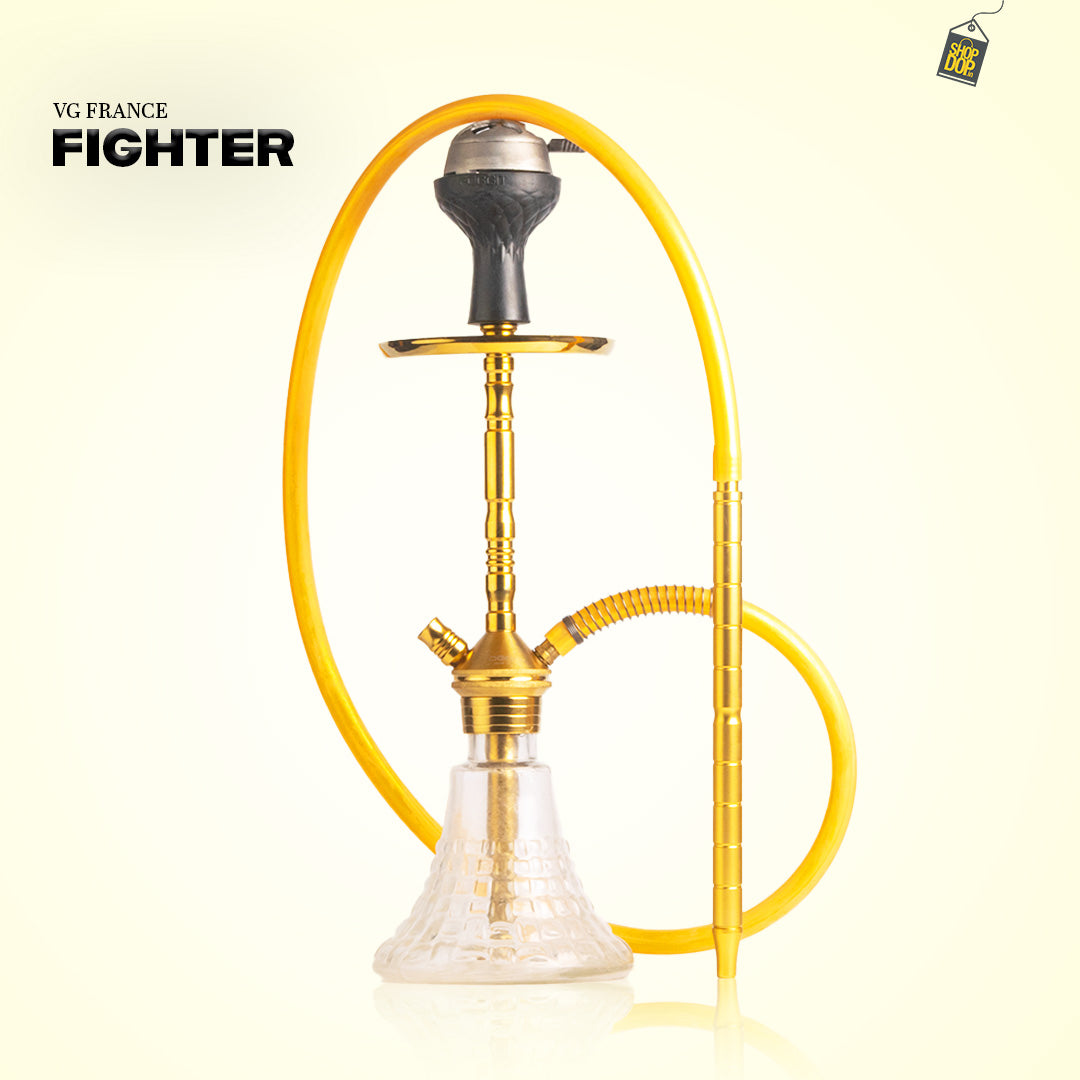 Fighter Hookah R2 - Gold Stem / Transparent Base