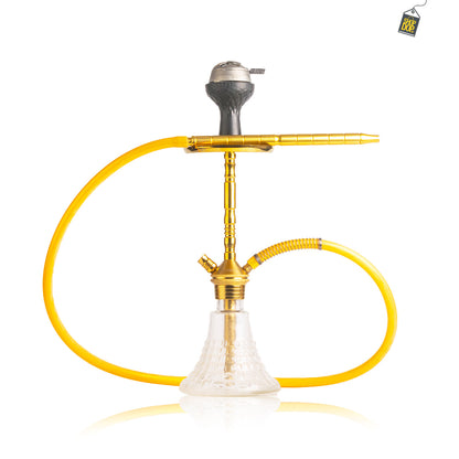 Fighter Hookah R2 - Gold Stem / Transparent Base