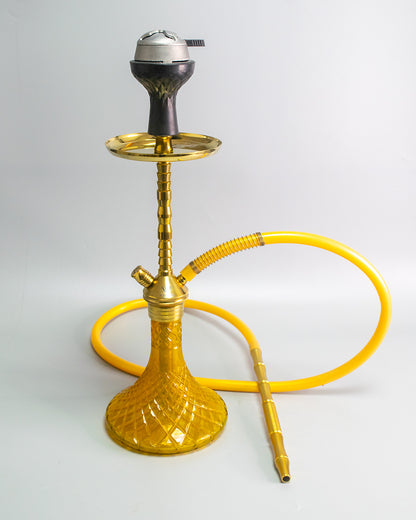 Fighter Hookah - Gold Stem / Amber Base