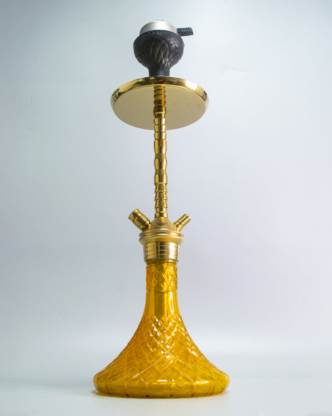 Fighter Hookah - Gold Stem / Amber Base