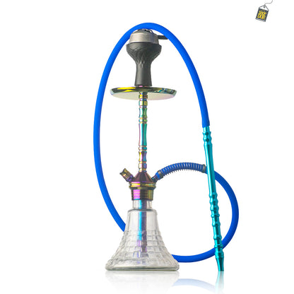 Fighter Hookah L3 - Rainbow Stem / Transparent Base