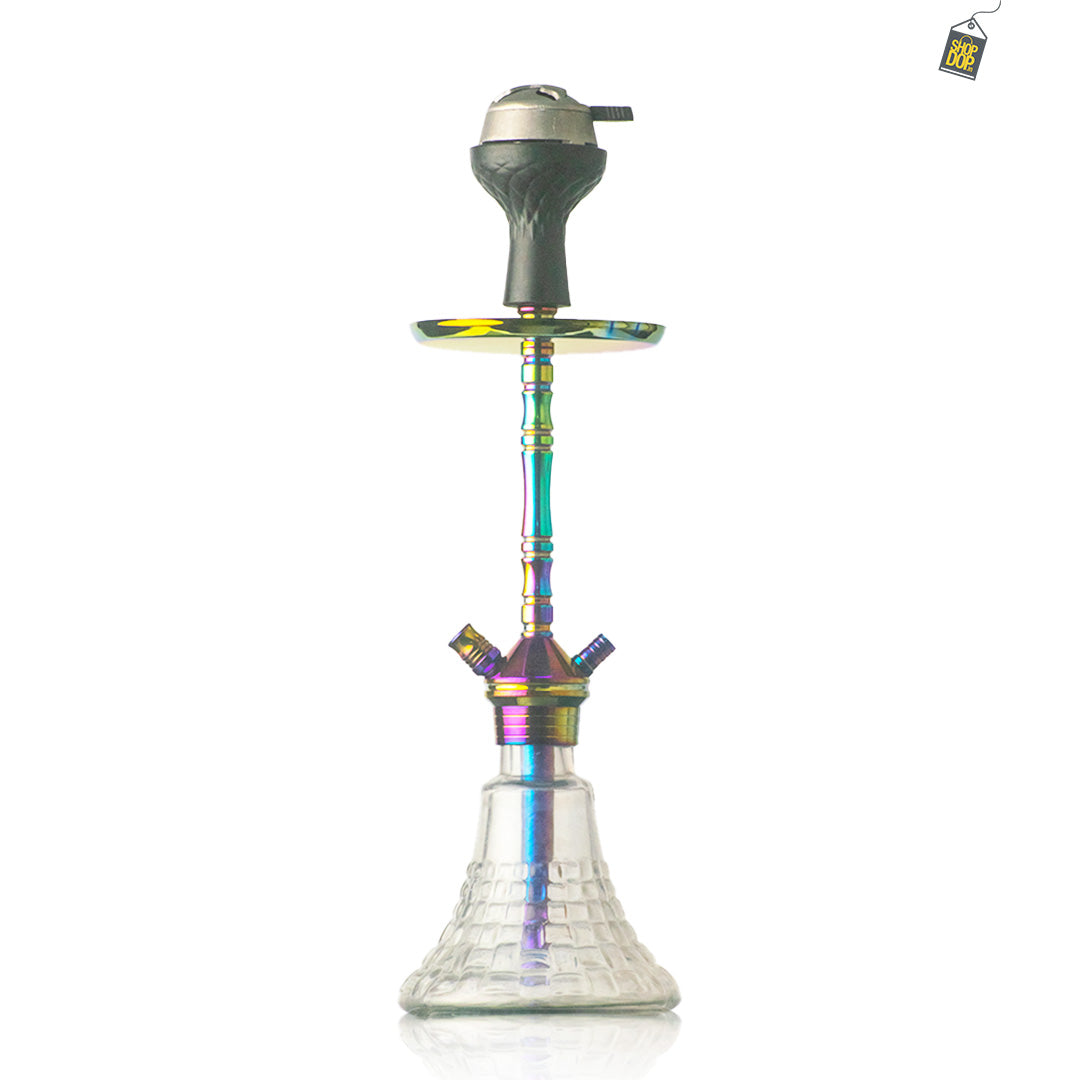 Fighter Hookah L3 - Rainbow Stem / Transparent Base