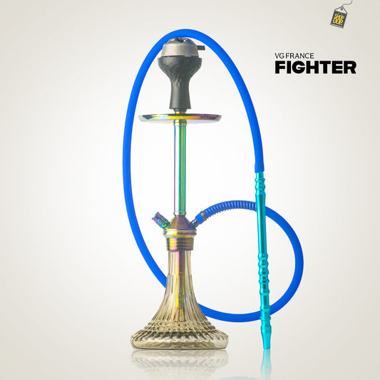 Fighter Stray Hookah - Rainbow Stem / Grey Base