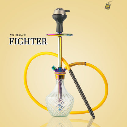 Fighter Hookah Pitcher - Rainbow Stem / Transparent Base