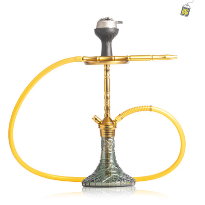 Fighter 2.0 Hookah R2 with Bag - Gold Stem / Grey Line Base