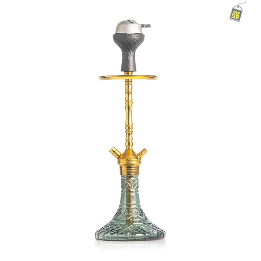Fighter 2.0 Hookah L3 with Bag - Gold Stem / Grey Base