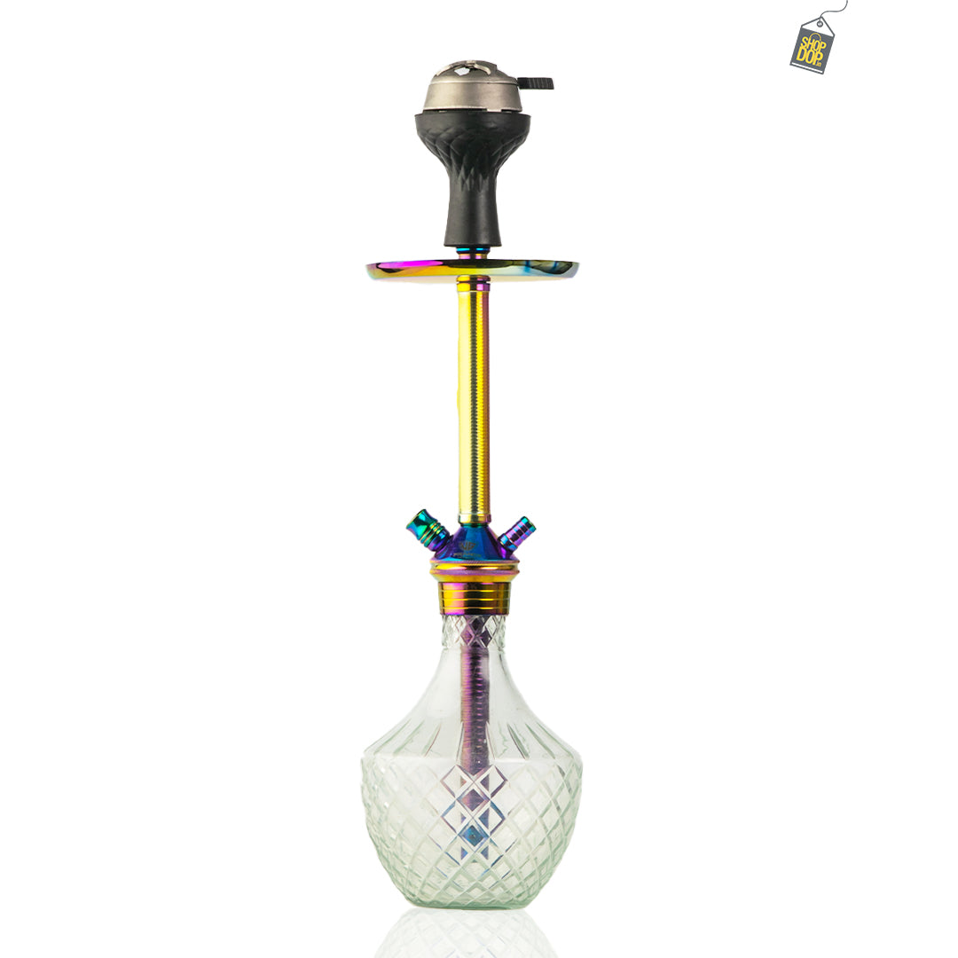 Fighter Hookah Pitcher - Rainbow Stem / Transparent Base