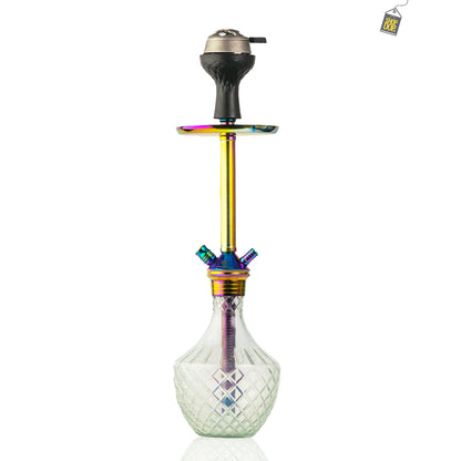 Fighter Hookah Pitcher - Rainbow Stem / Transparent Base