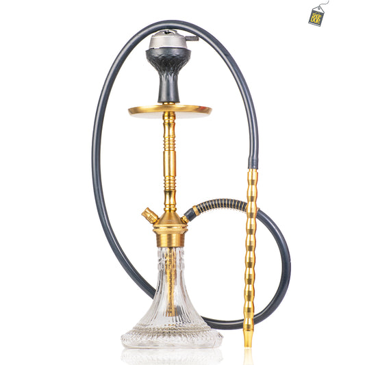 Fighter Hookah L2 - Gold Stem / Transparent Base
