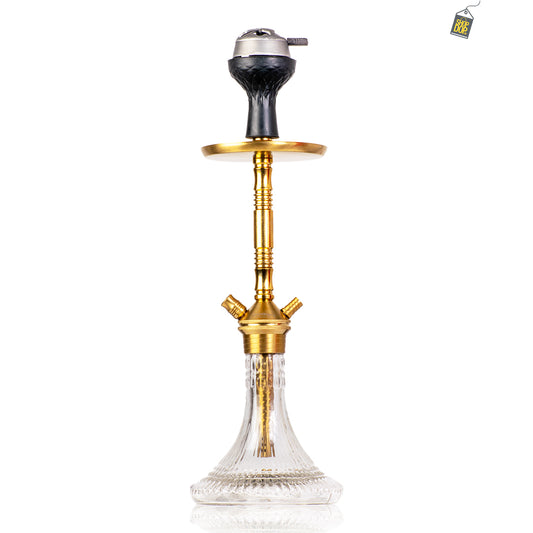 Fighter Hookah L2 - Gold Stem / Transparent Base