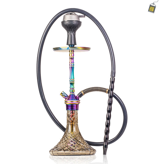 Fighter Hookah L3 - Rainbow Stem / Grey CGB Base