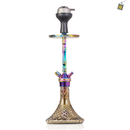 Fighter Hookah L3 - Rainbow Stem / Grey CGB Base