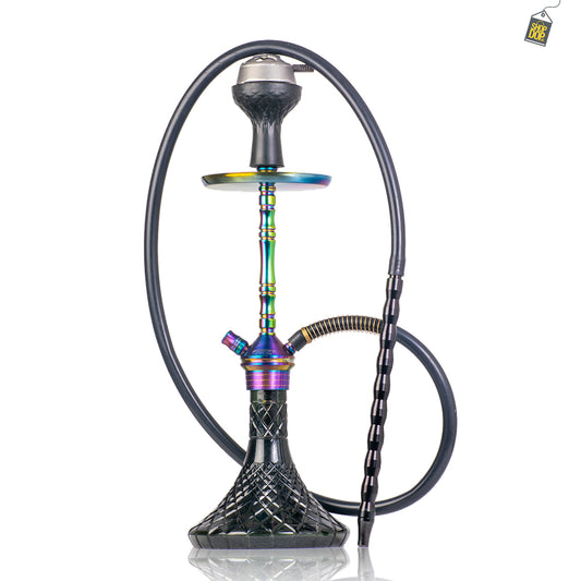 Fighter Hookah L3 - Rainbow Stem / Black Base