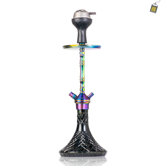 Fighter Hookah L3 - Rainbow Stem / Black Base