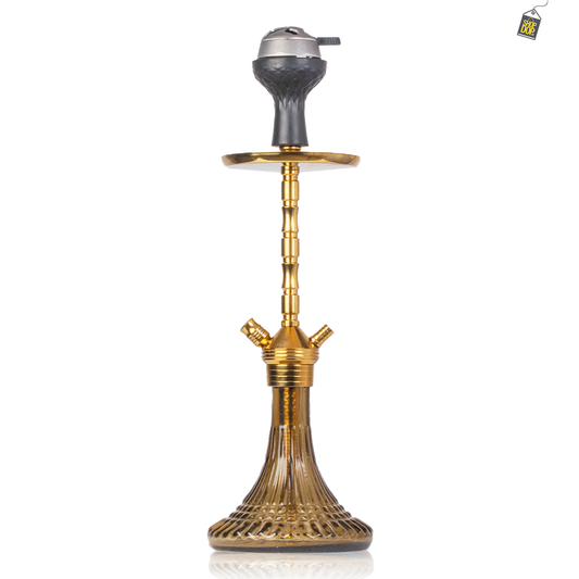Fighter Hookah L5 - Golden Stem / Grey Line Base
