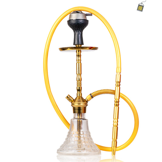 Fighter Hookah R2 - Gold Stem / Transparent Base