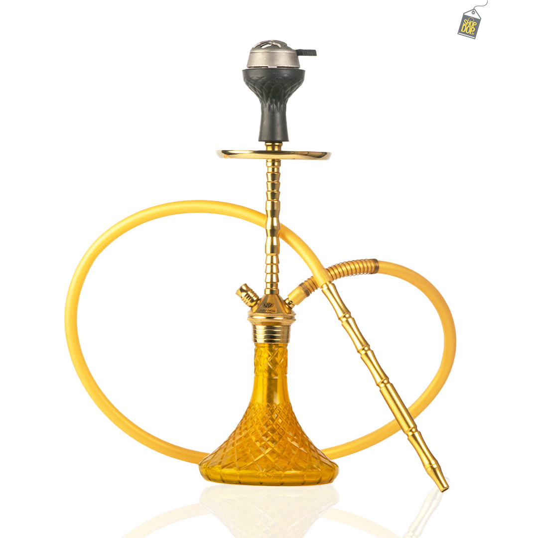 Fighter Hookah - Gold Stem / Amber Base