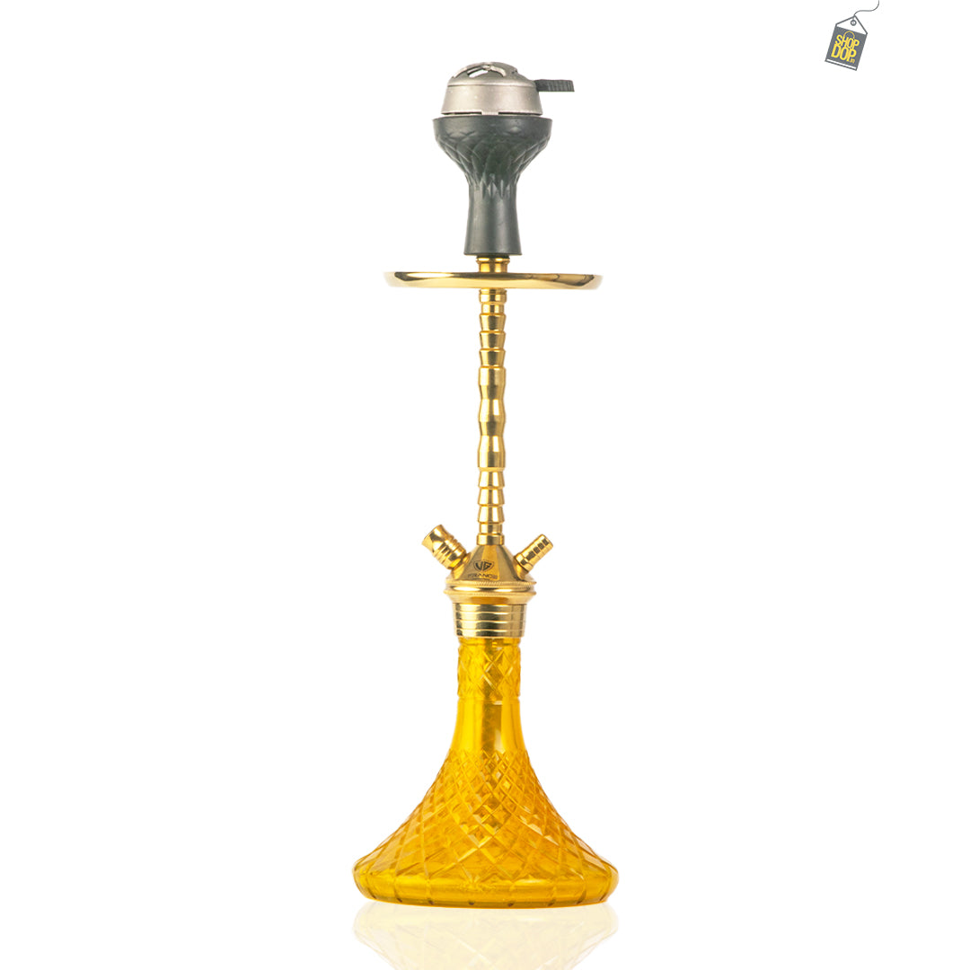 Fighter Hookah - Gold Stem / Amber Base