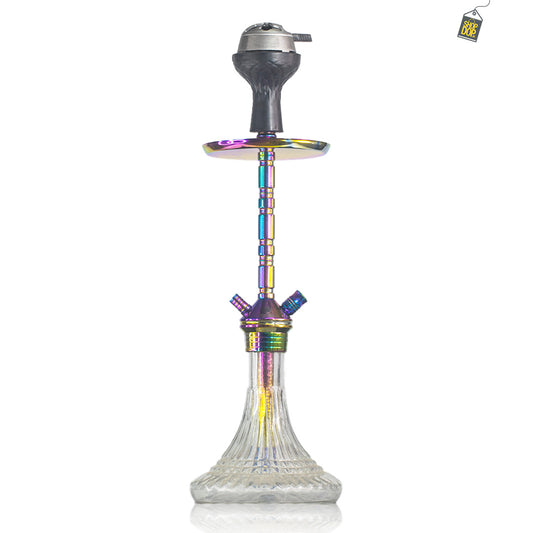 Fighter Hookah R2 2.0 - Rainbow Stem / Transparent Base
