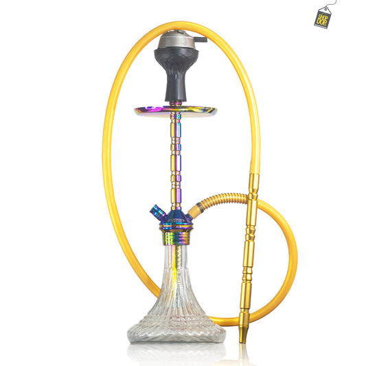 Fighter Hookah R2 2.0 - Rainbow Stem / Transparent Base