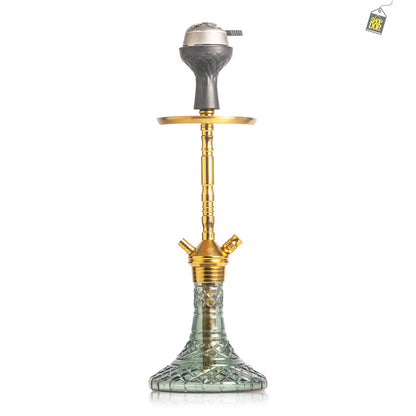 Fighter 2.0 Hookah R2 with Bag - Gold Stem / Grey Line Base