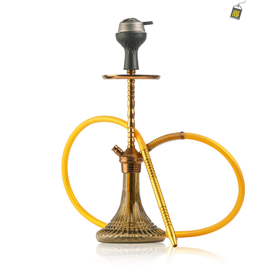 Fighter Ladder Hookah - Bronze Stem / Grey Lines Base