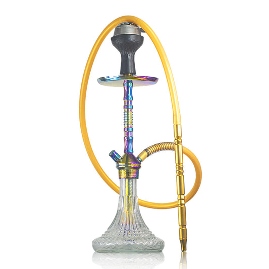 Fighter R6 Hookah - Rainbow Stem / Transparent Base