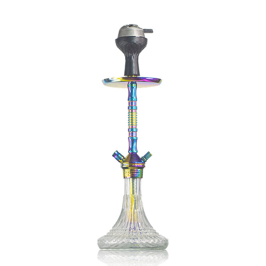 Fighter R6 Hookah - Rainbow Stem / Transparent Base