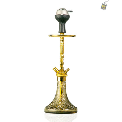 Fighter Hookah - Gold Stem / Grey Base