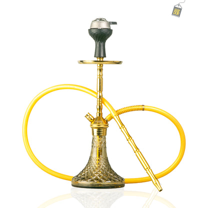 Fighter Hookah - Gold Stem / Grey Base